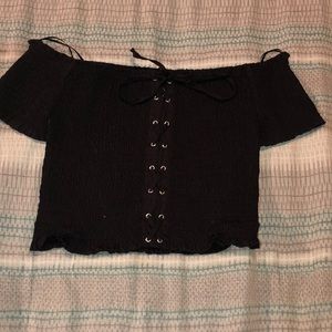 black off the shoulder croptop
